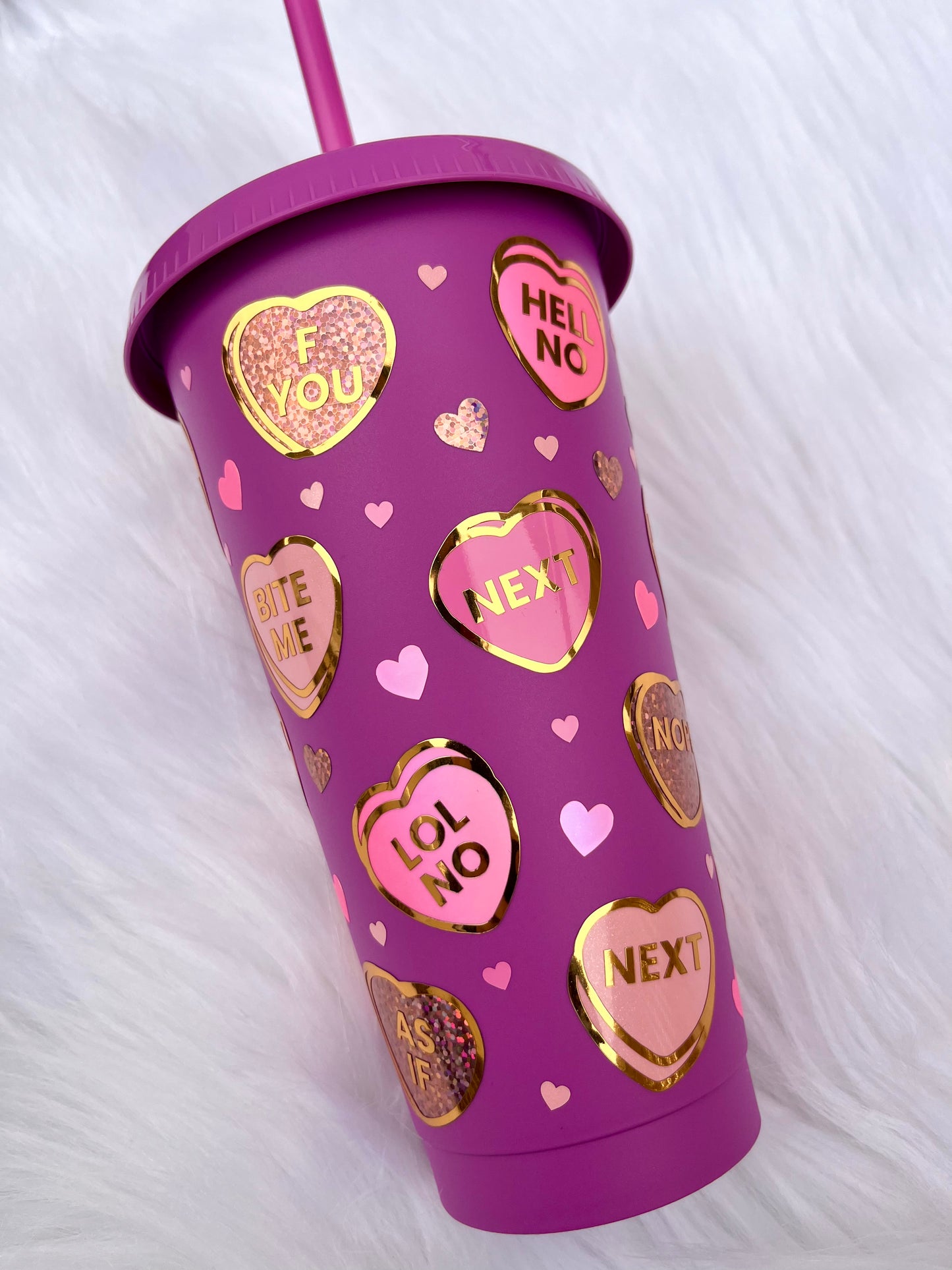 Candy Hearts Cold Cup