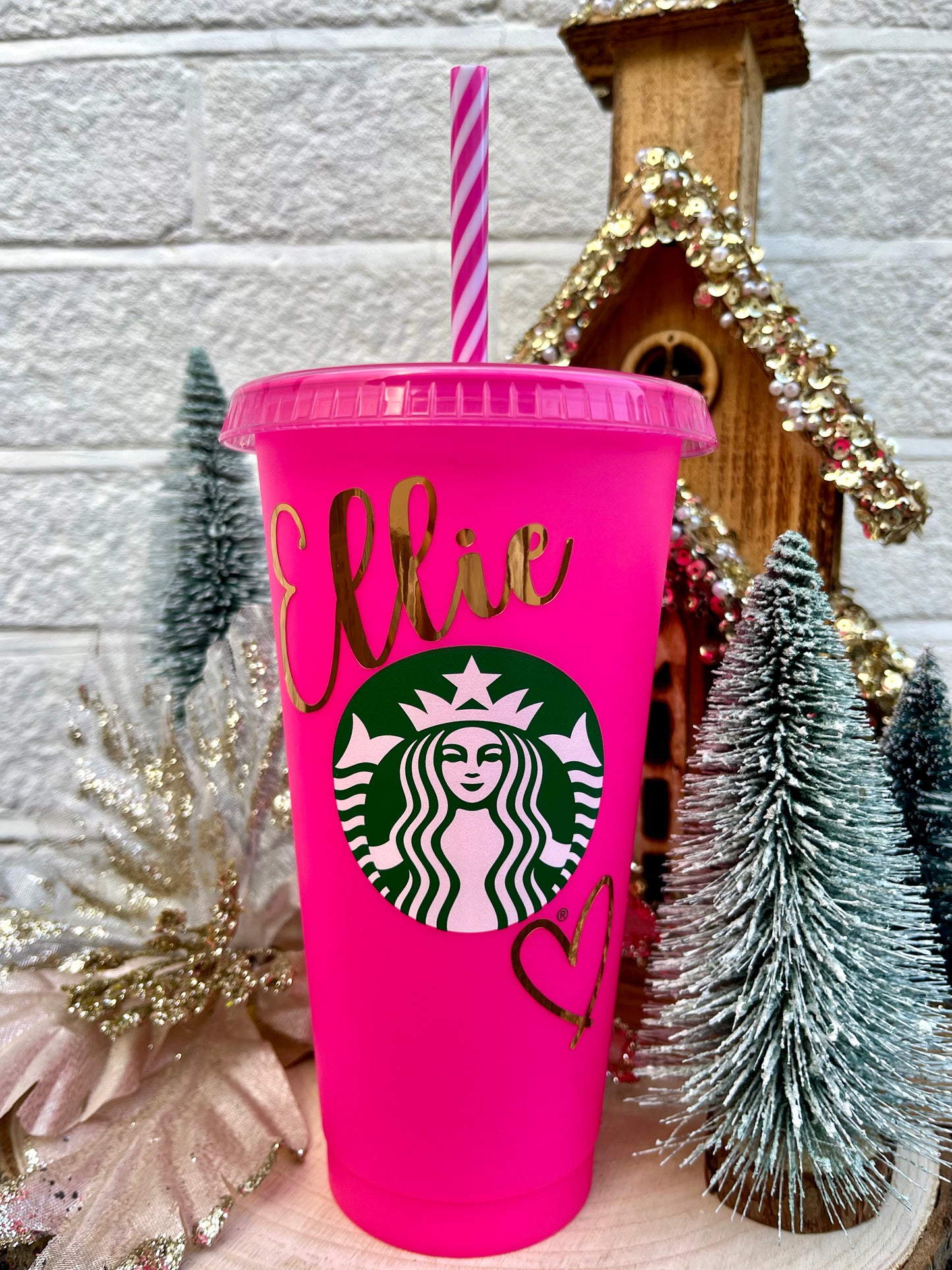 Starbucks 24oz Pink Personalised Cold Cup