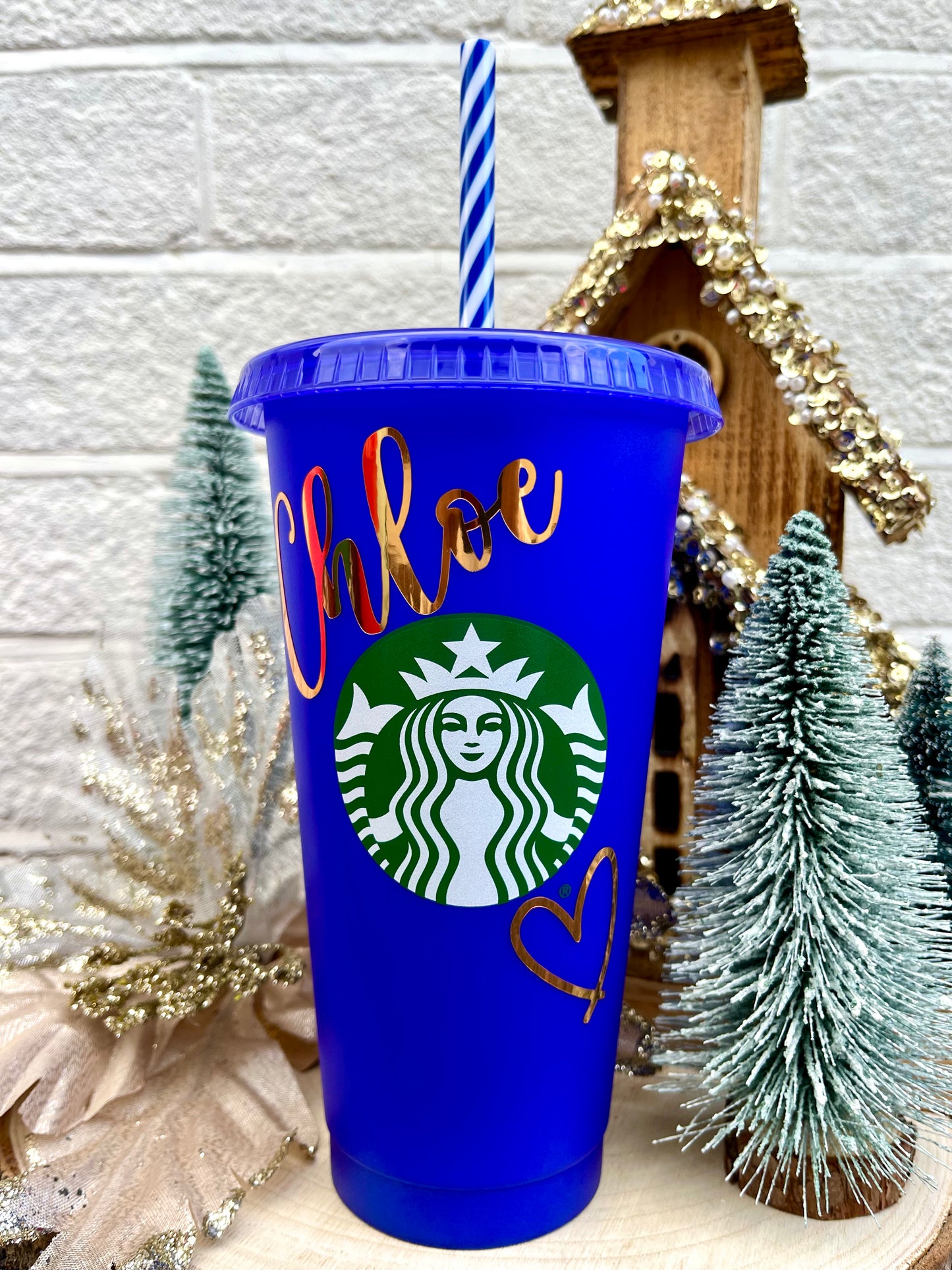 Starbucks 24oz Blue Personalised Cold Cup