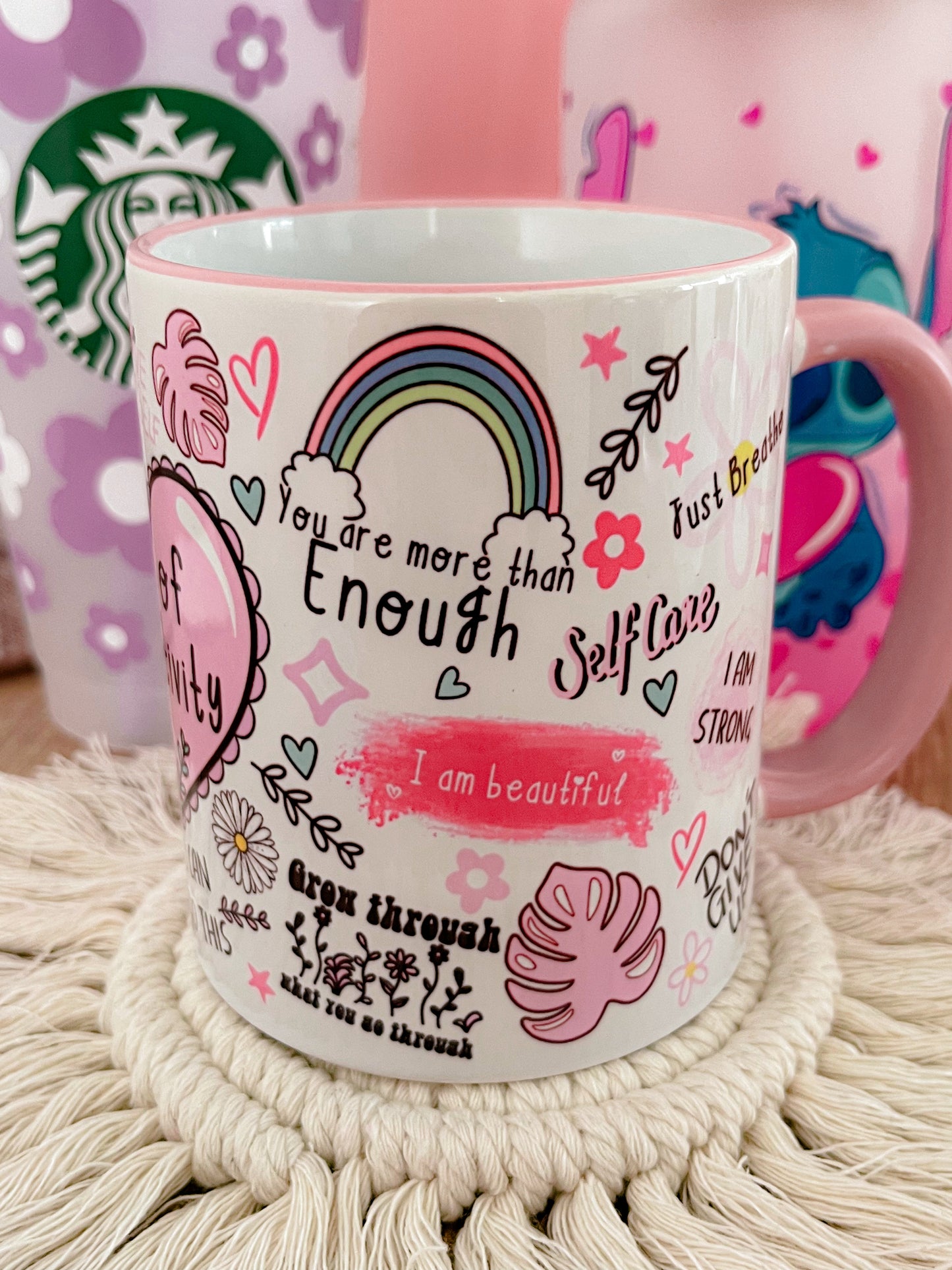 Pink Cup of Positivity Mug