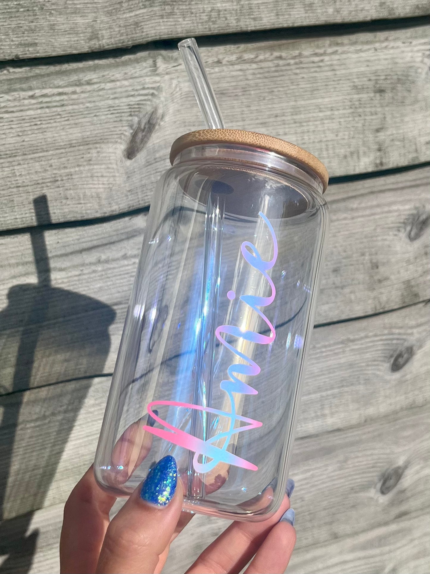 16oz Can Glass Personalised With Name