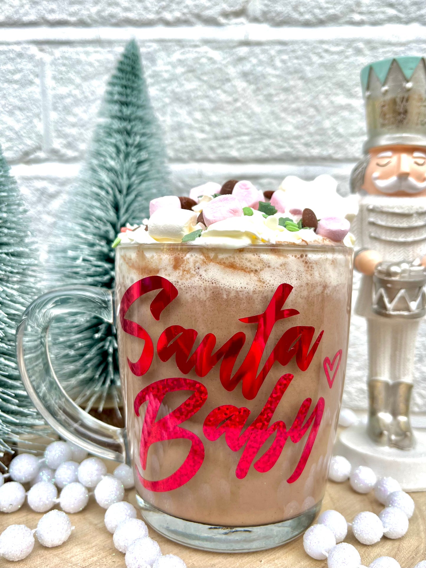 Christmas Santa Baby Glass Mug
