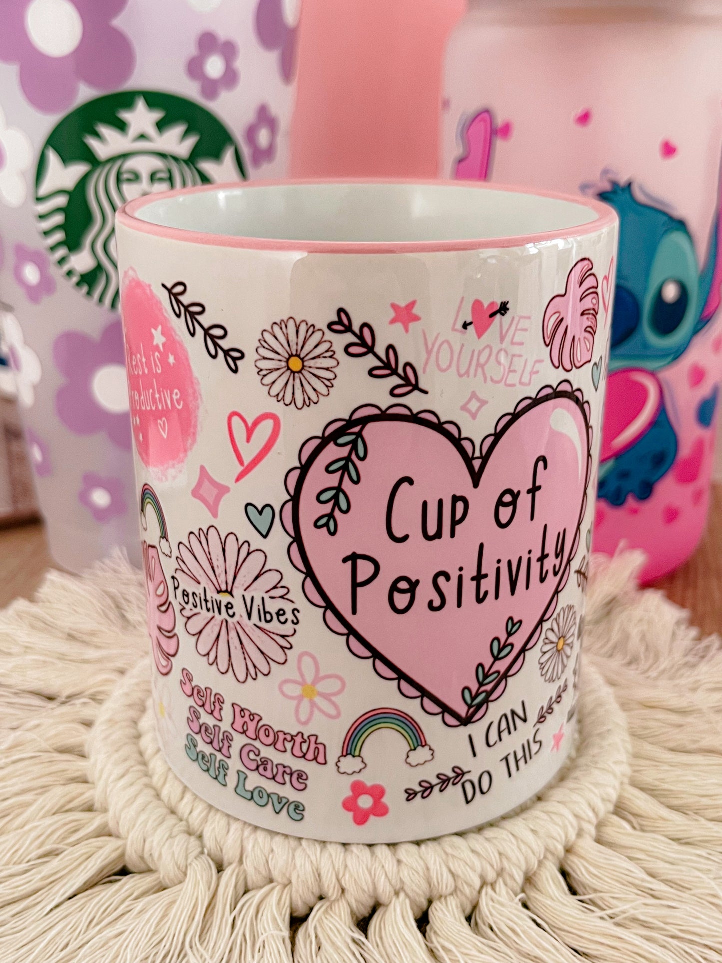 Pink Cup of Positivity Mug