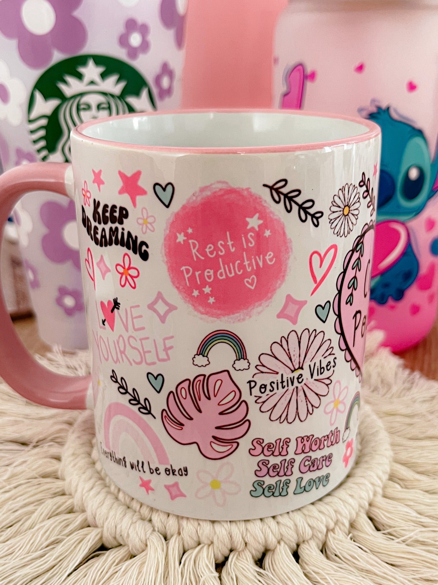 Pink Cup of Positivity Mug